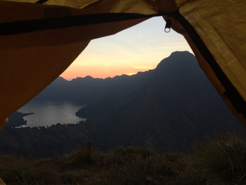Route Indonesië Zonsondergang Mount Rinjani